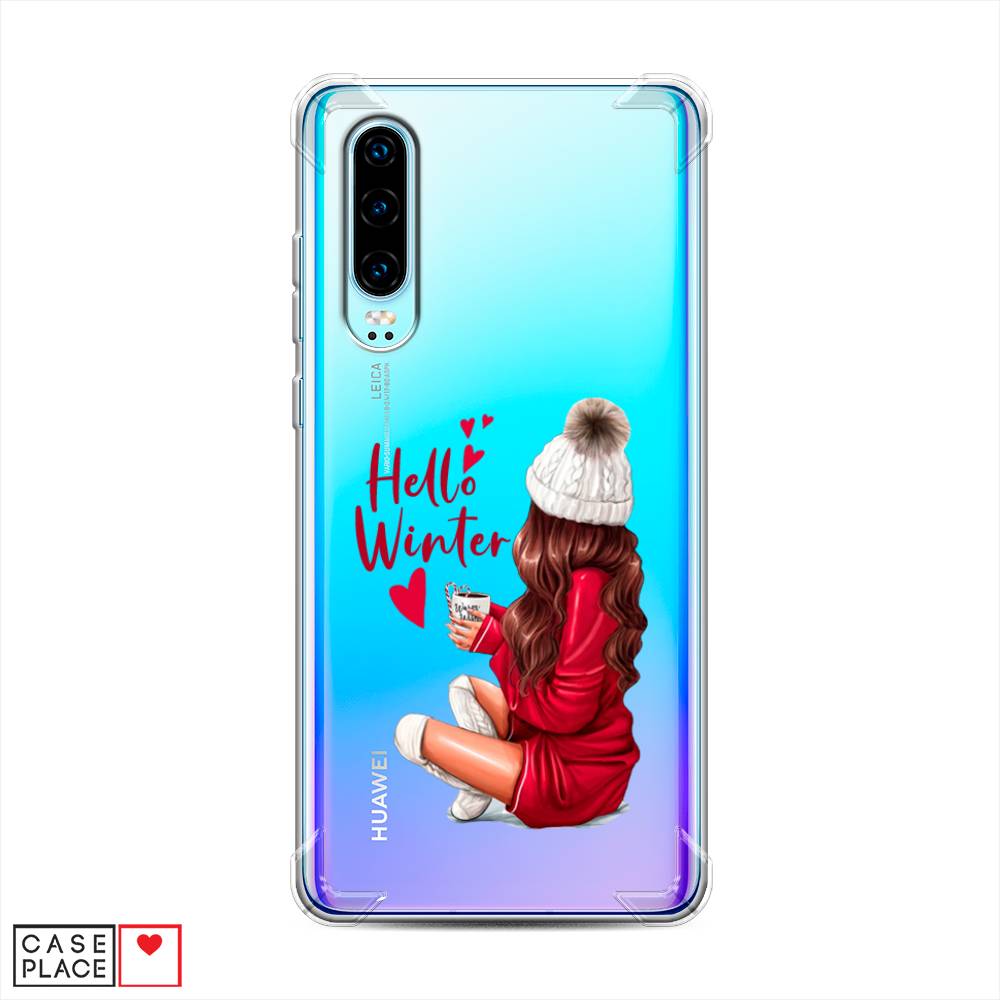 

Чехол Awog на Huawei P30 "Hello winter", Красный;коричневый;белый