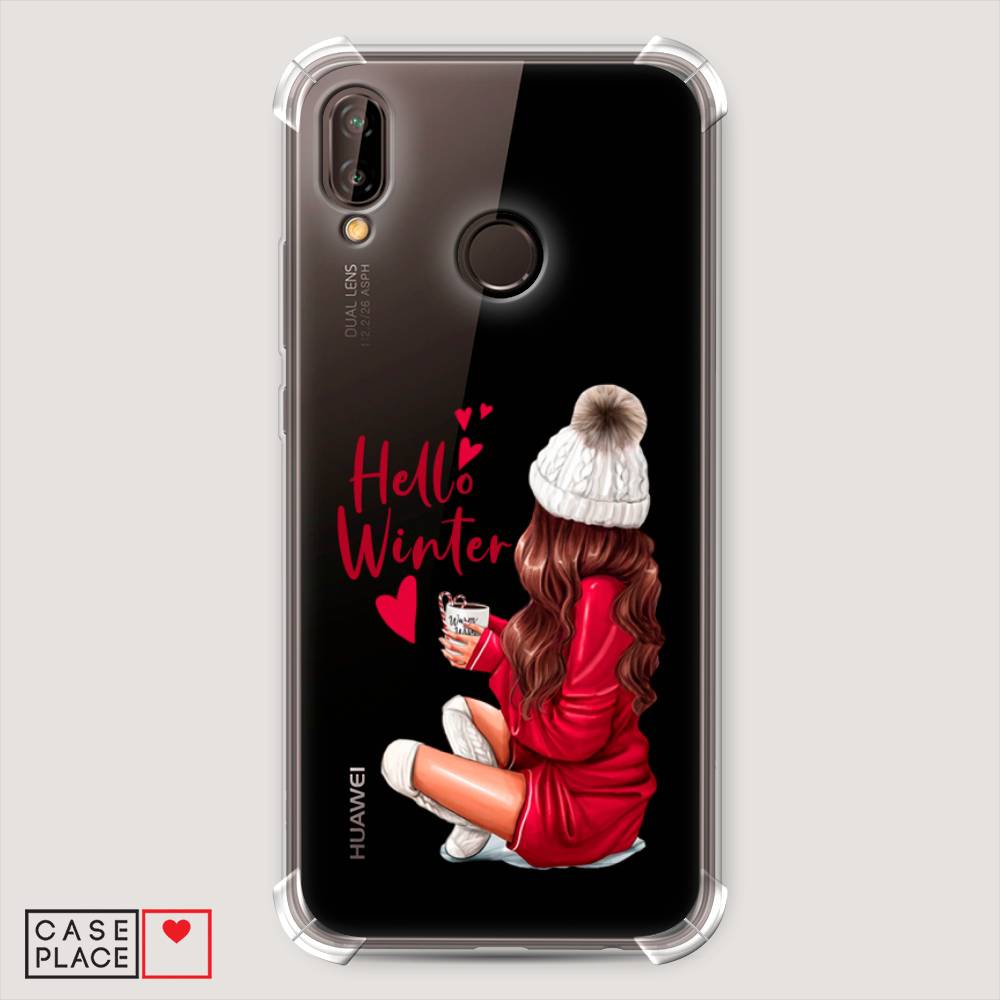 

Чехол Awog "Hello winter" для Huawei Nova 3E, Красный;коричневый;белый