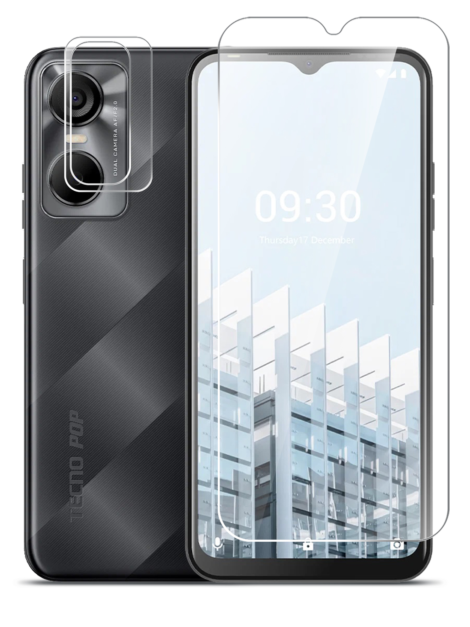 

Гибридное защитное стекло Brozo на экран и камеру Tecno Pop 6 Pro