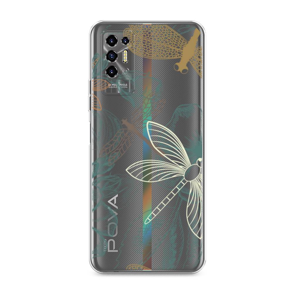 

Чехол Awog на Tecno Pova 2 "Тени стрекоз", Разноцветный, 300550-8