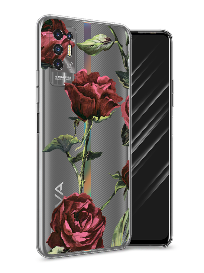 

Чехол Awog на Tecno Pova 2 "Бордовые розы фон", Разноцветный, 300550-8