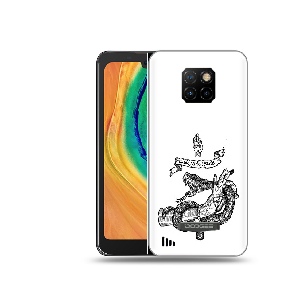 

Чехол MyPads Tocco для Doogee S88 Plus змея на руке рисунок, Прозрачный, Tocco