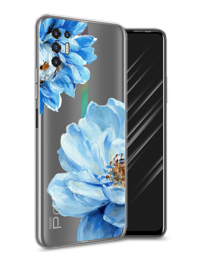 

Чехол Awog на Tecno Pova 2 "Голубые клематисы", Разноцветный, 300550-8