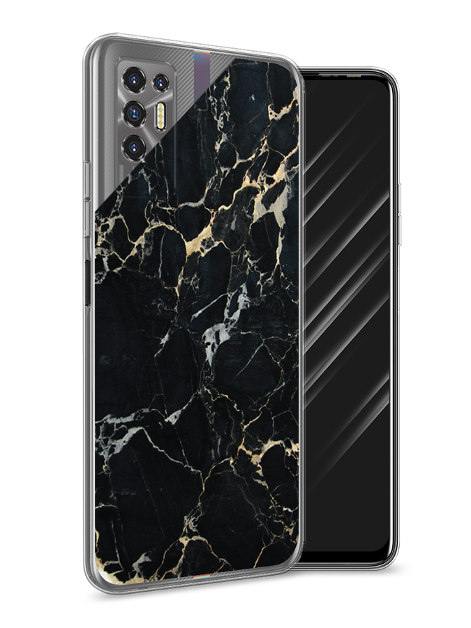 

Чехол Awog на Tecno Pova 2 "Черный мрамор уголок", Разноцветный, 300550-3