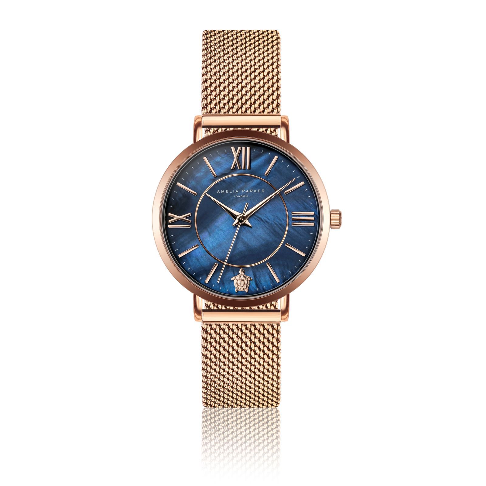 фото Часы наручные кварцевые женские amelia parker petite blue rose gold mesh/ab5-b024r