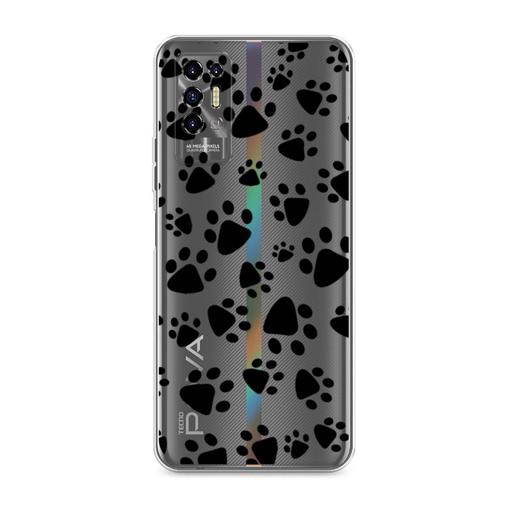 

Чехол Awog на Tecno Pova 2 "Лапки черные", Разноцветный, 300550-2