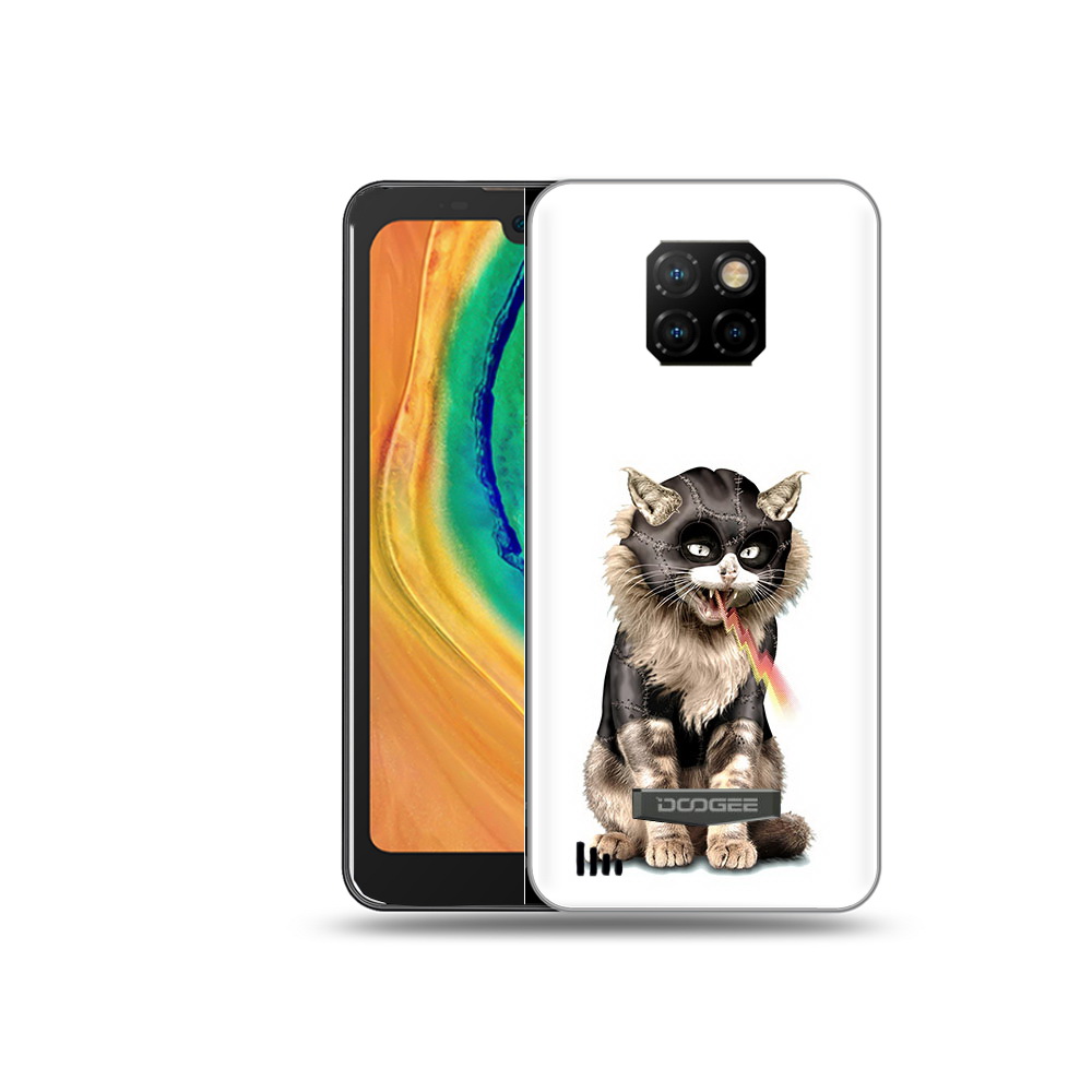 

Чехол MyPads Tocco для Doogee S88 Plus дьяволский кот, Прозрачный, Tocco