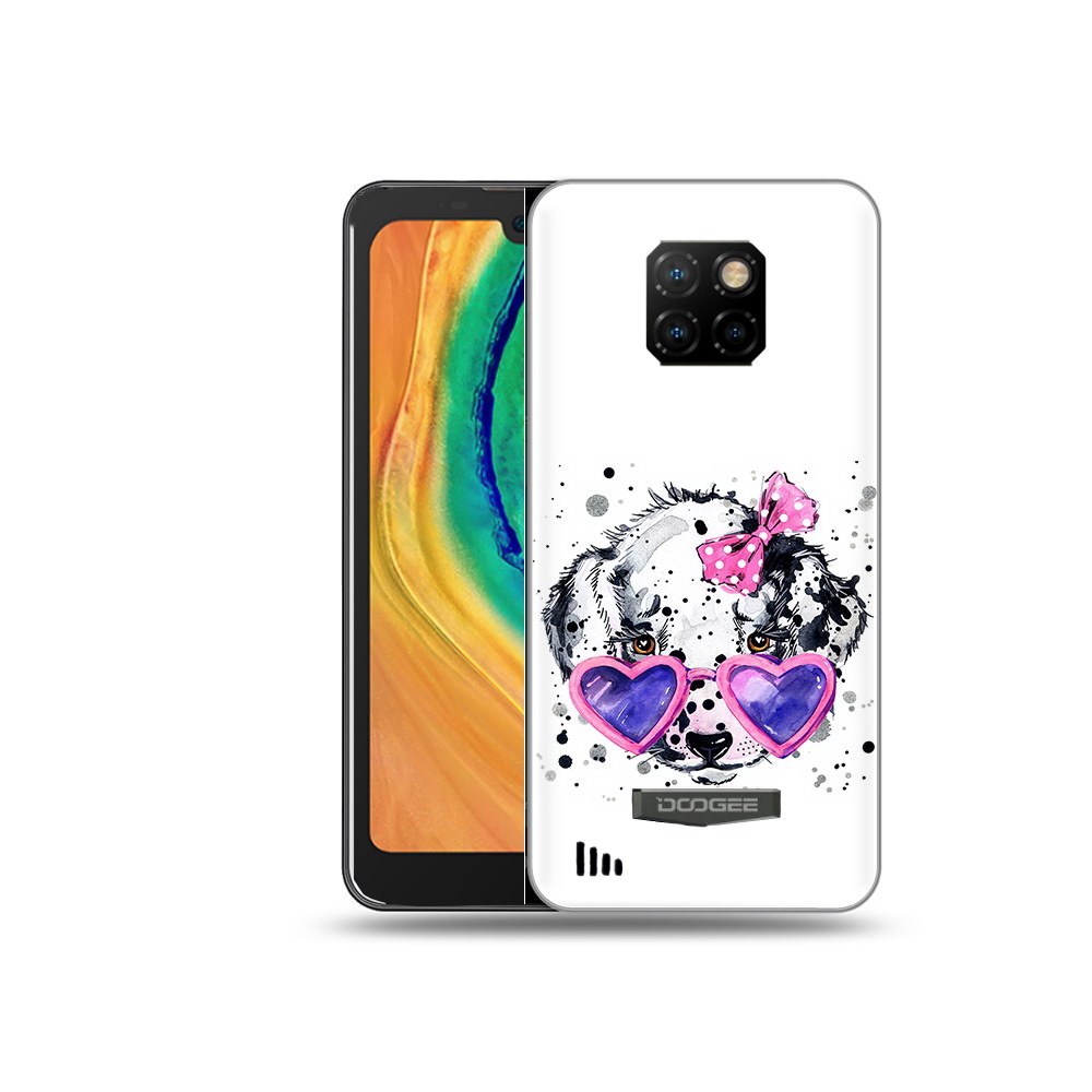 

Чехол MyPads Tocco для Doogee S88 Plus долматинец в очках, Прозрачный, Tocco