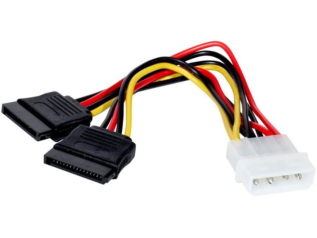 

Аксессуар ATcom Molex to 2xSata 0.20m AT8605, Черный;белый, AT8605