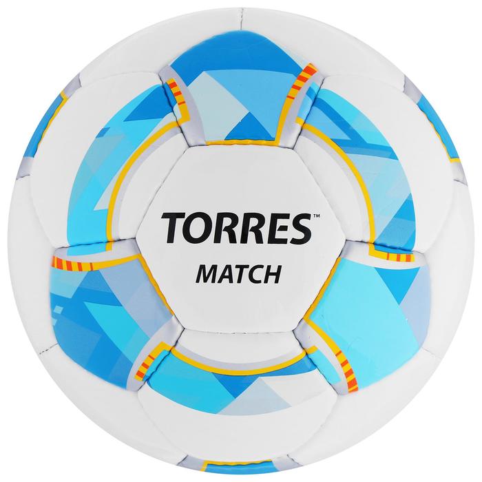 фото Мяч футбольный torres match, pu, ручная сшивка, 32 панели, размер 5, 444 г