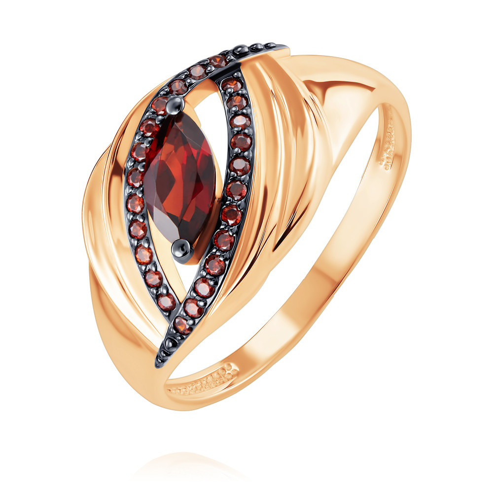 

Кольцо из красного золота с гранатом/фианитом р.  ADAMAS 1457827/01-А50Д-655, 1457827/01-А50Д-655