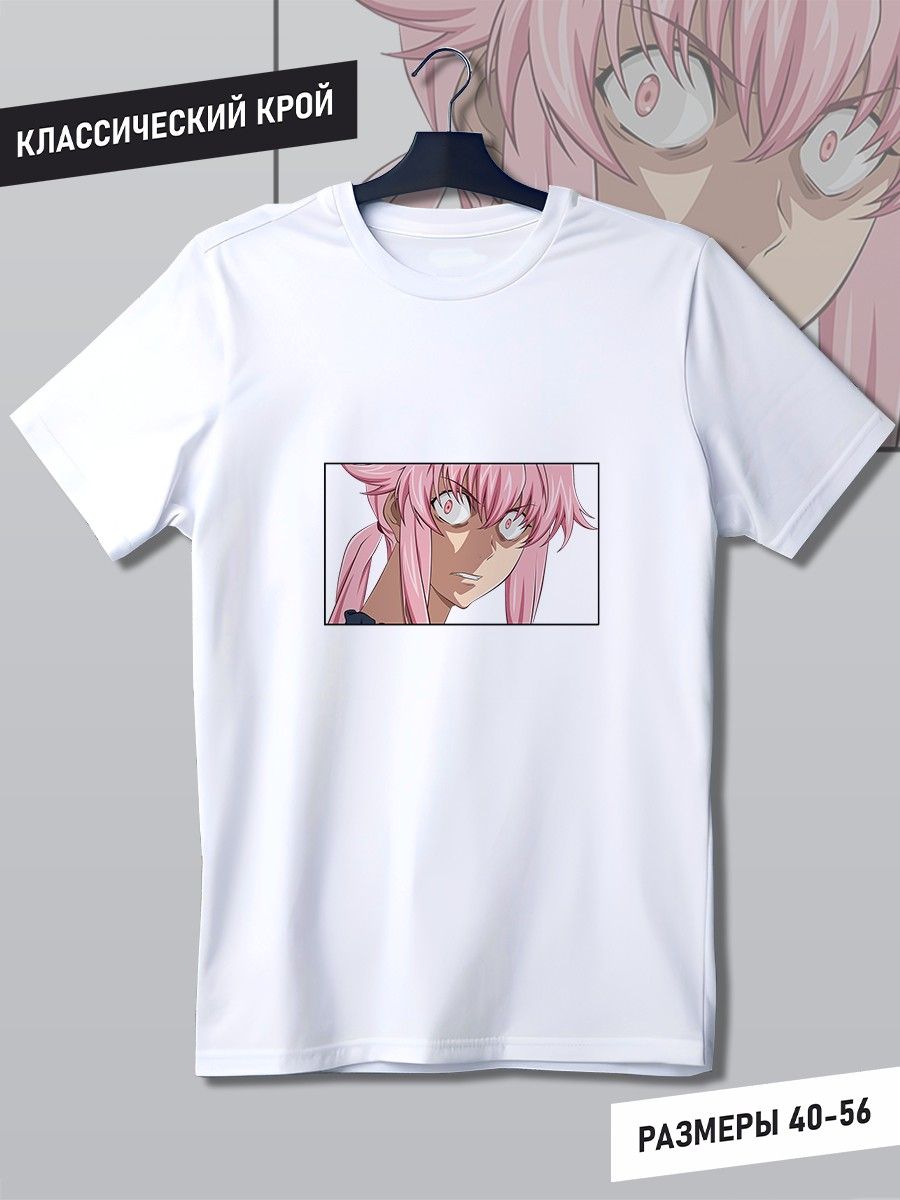 Футболка унисекс На стиле! Аниме Дневник будующего - 1096 белая M