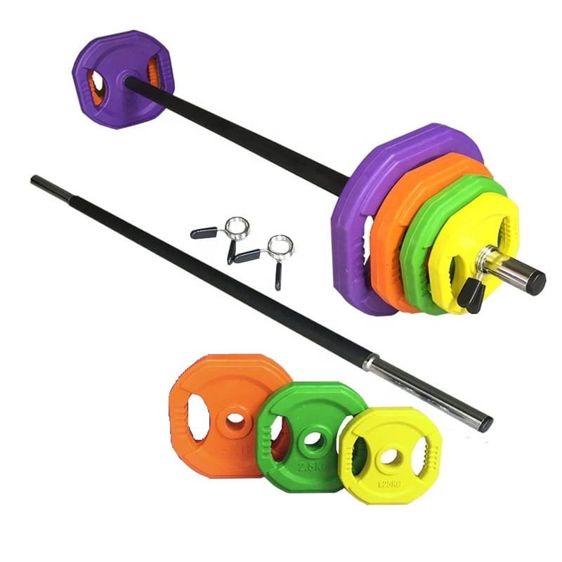 

BP-30 Памп штанга для аэробики 30кг. блины цветные обрезиненные, BP-30
