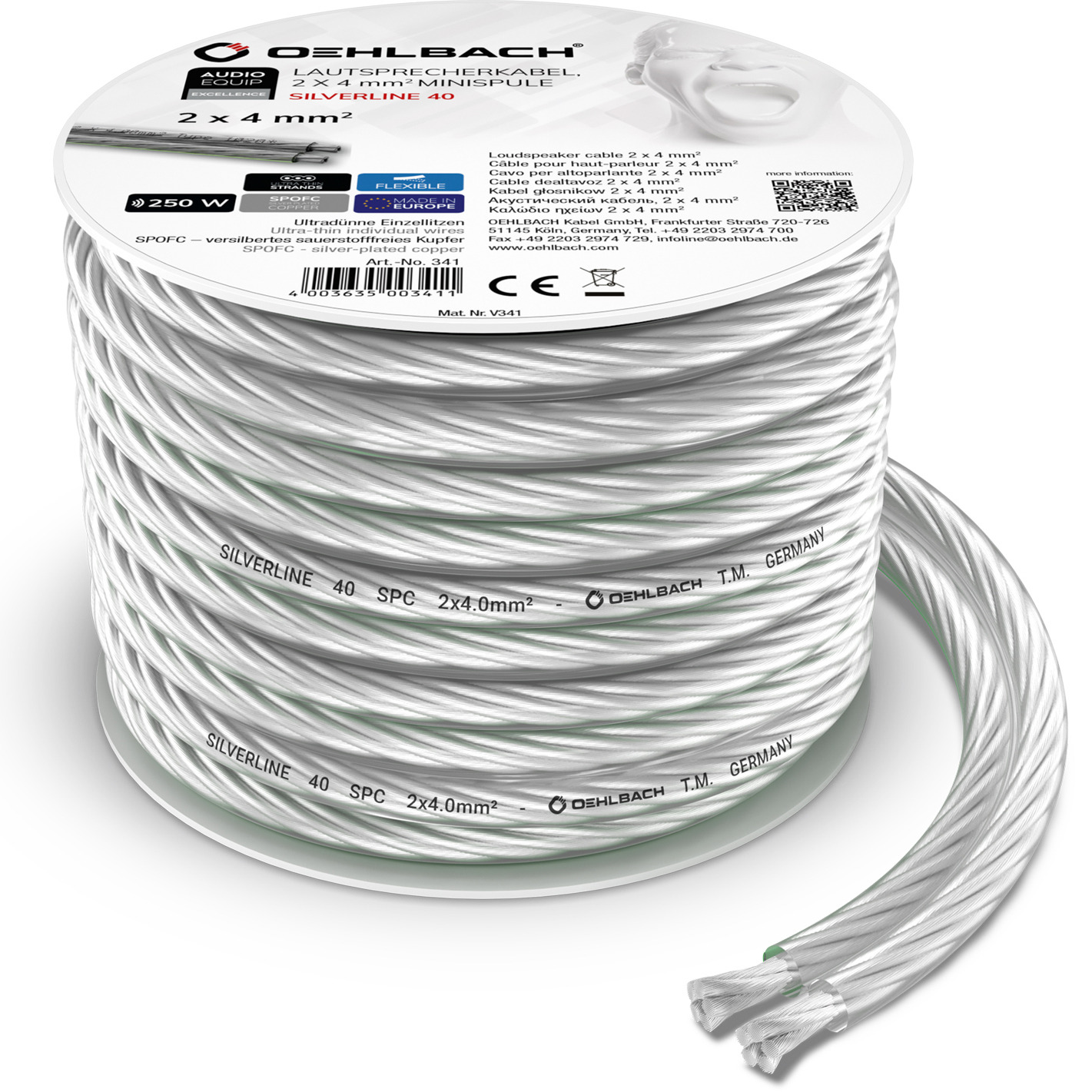 

Кабель акустический на катушке Oehlbach 189 Excellence Silverline SP-40 20.0m, 189 Excellence Silverline SP-40 20.0m