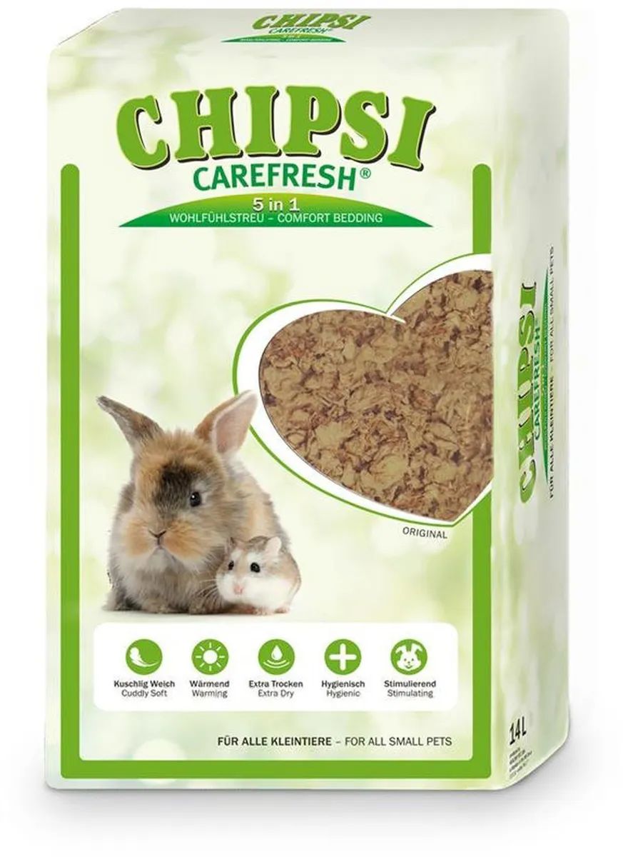 фото Наполнитель carefresh natural натуральный, для мелких домашних животных и птиц 5л