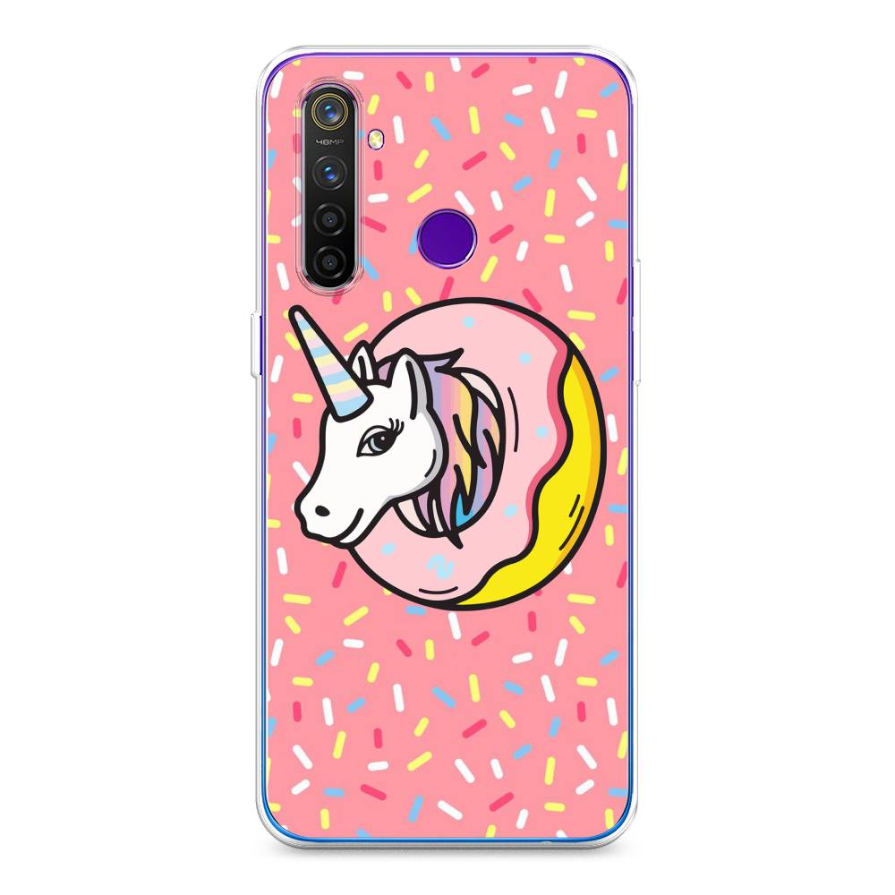 

Чехол Awog на Realme 5 Pro "Единорог в пончике", Разноцветный, 251650-2