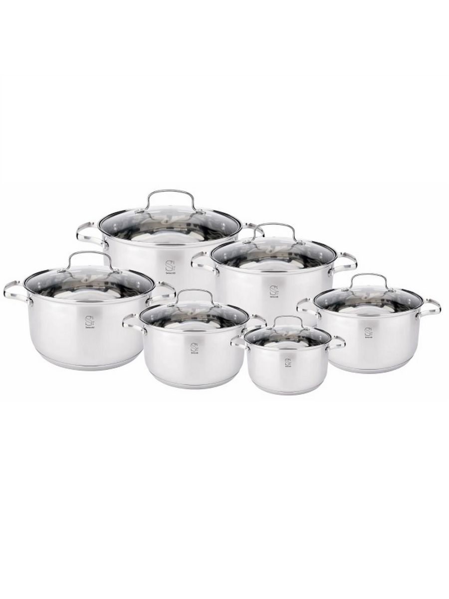 Набор кастрюль Swisgold SG-18080 Taurus, 1.9л, 2х2.6л, 2х3.6л, 6.1л, из нержавеющей стали