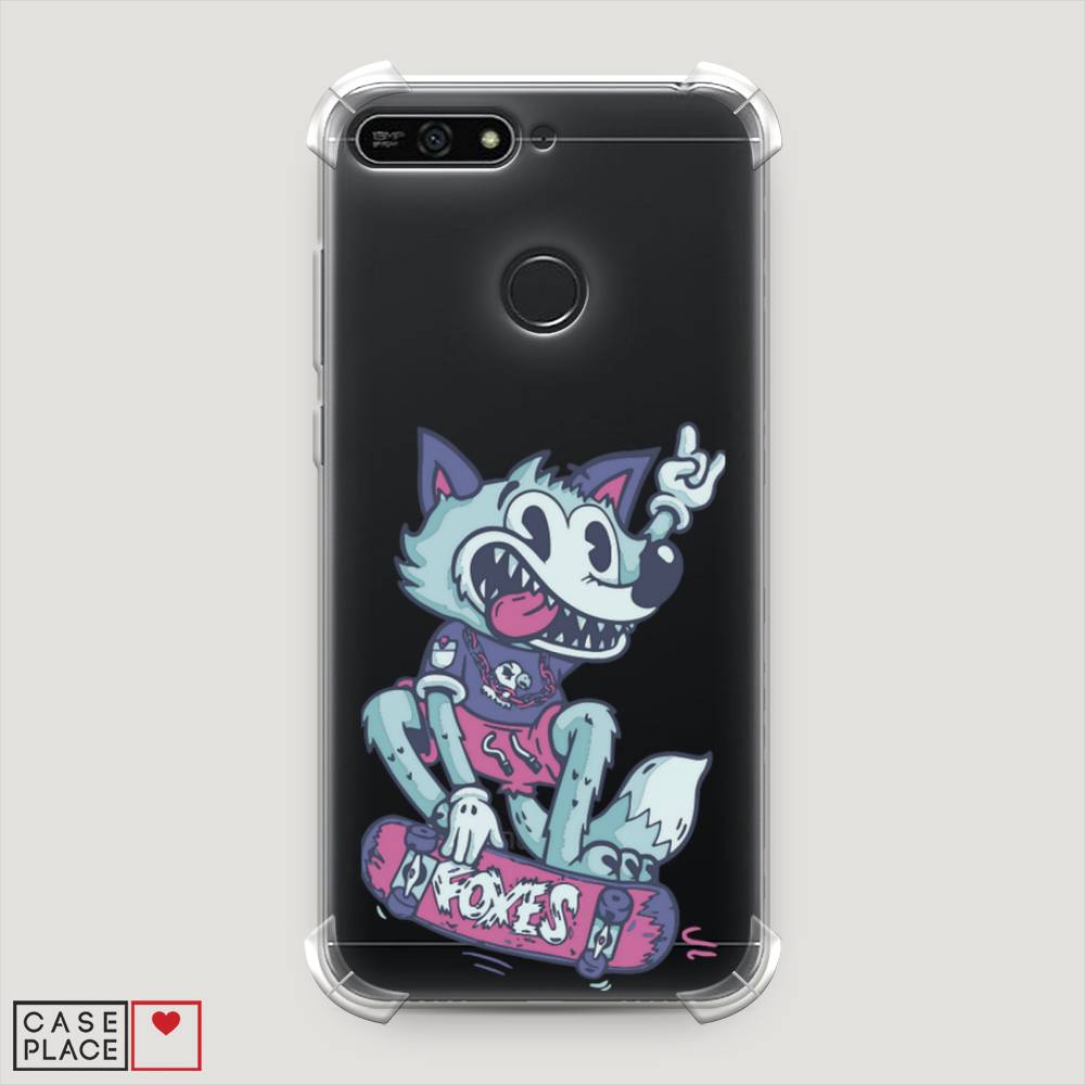 фото Чехол awog "foxes" для honor 7a pro