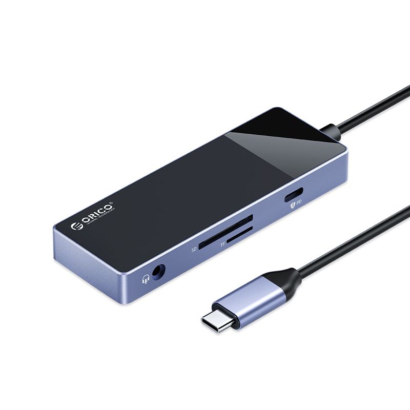 USB-концентратор ORICO 8 в 1 черный/серый (ORICO-DM-8P-BK-BP)