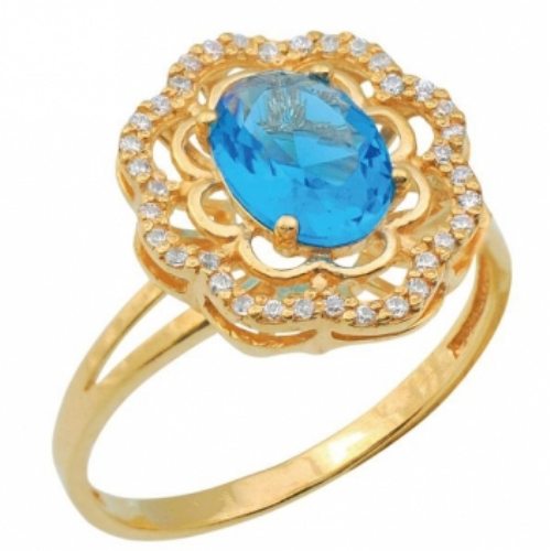 

Кольцо из золота р.  DIAMOND PRIME 23-1-BZ-R-082790, топаз\фианит, 23-1-BZ-R-082790