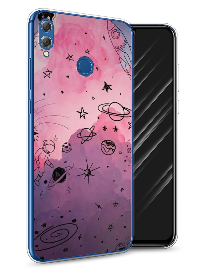 

Чехол Awog на Honor 8X "Радуга планет 3", Черный;розовый, 66750-4