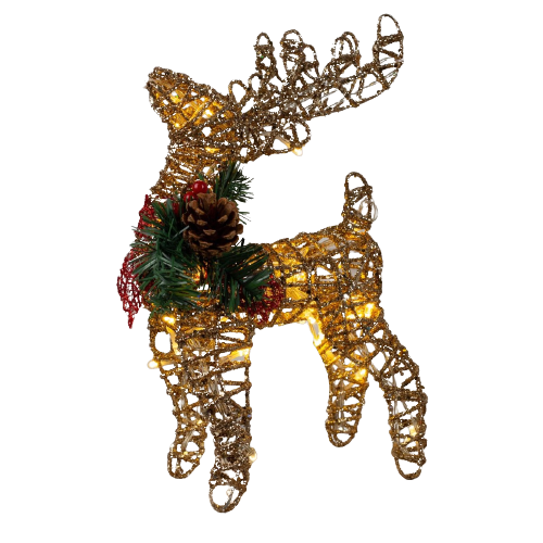 

Светодиодная фигура QVATRA Олень 30x25x8 см QVLD-30258-GD золотистый, Олень 30x25x8 см