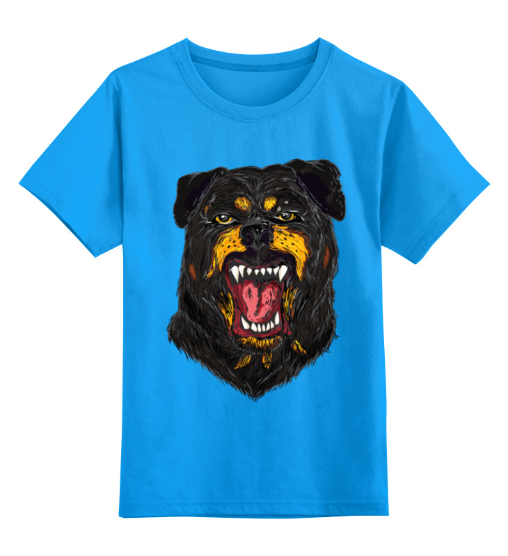 

Детская футболка классическая Printio Rottweiler, р. 152, Голубой, 0000000702798