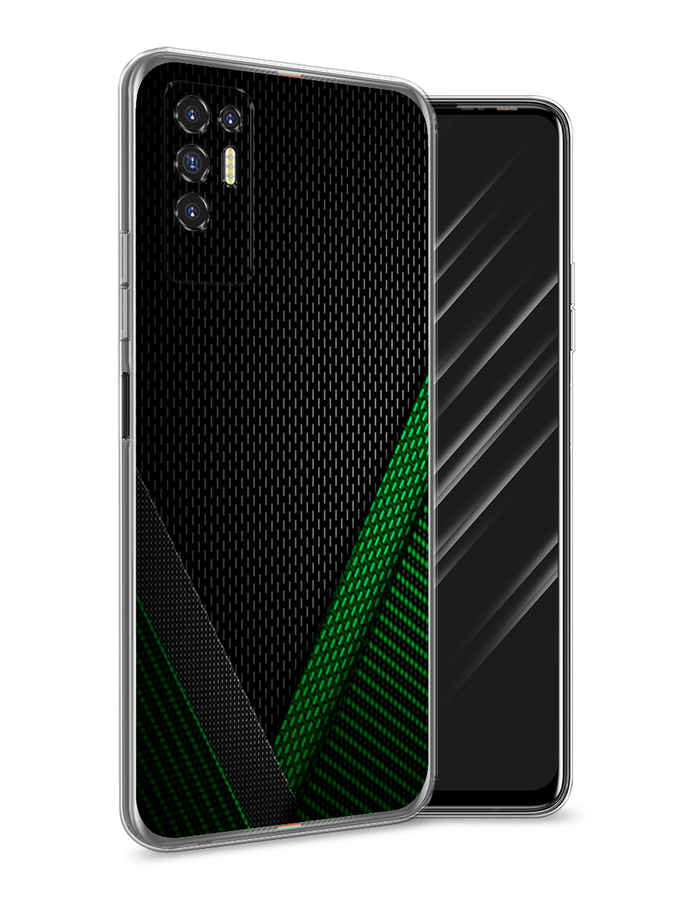 

Чехол Awog на Tecno Pova 2 "Зеленый карбон", Разноцветный, 300550-3