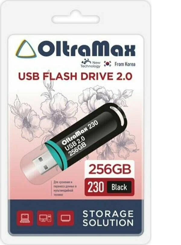 

Флешка OLTRAMAX OM-256GB-230-Black 256 ГБ черный (80404030101), OM-256GB-230-Black