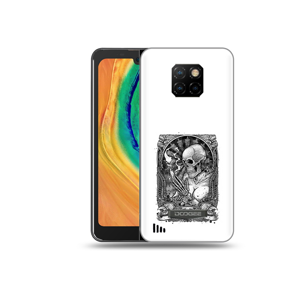 

Чехол MyPads Tocco для Doogee S88 Plus девушка скелет, Прозрачный, Tocco