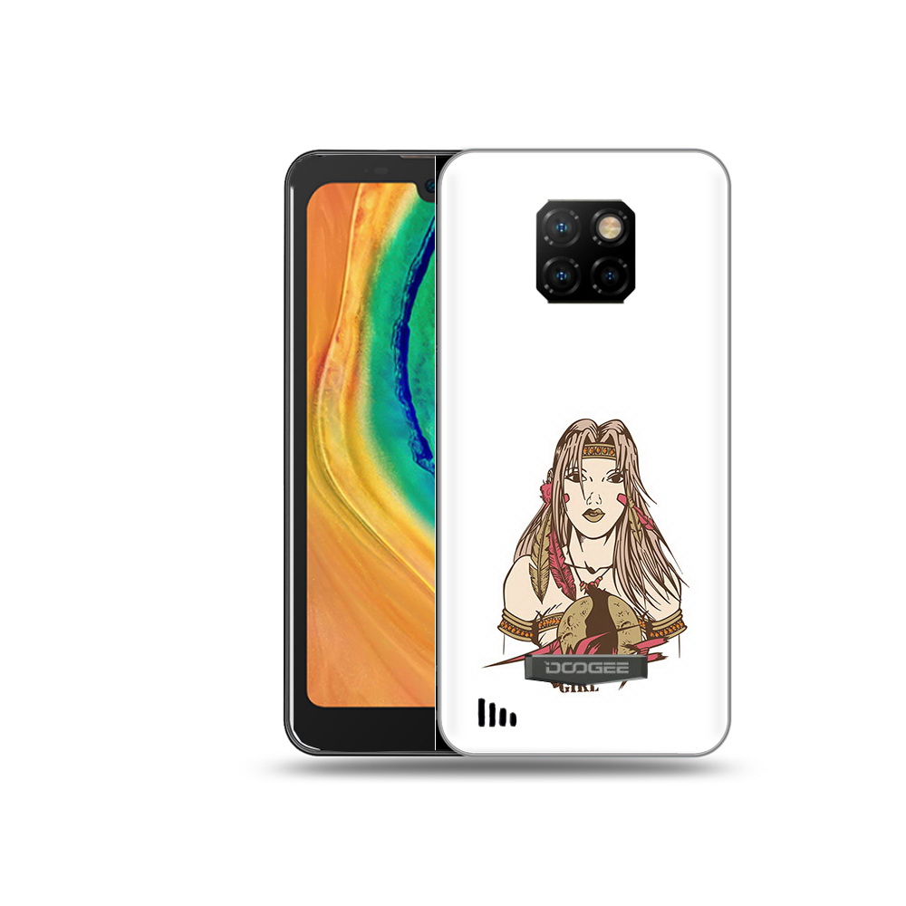 

Чехол MyPads Tocco для Doogee S88 Plus девушка волк, Прозрачный, Tocco