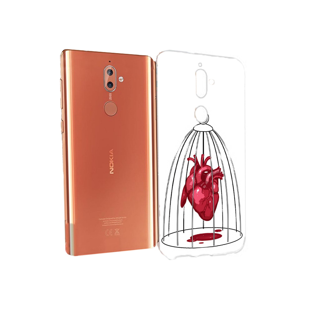 

Чехол MyPads Tocco для Nokia 9 сердце в клетке (PT126479.94.597), Прозрачный, Tocco