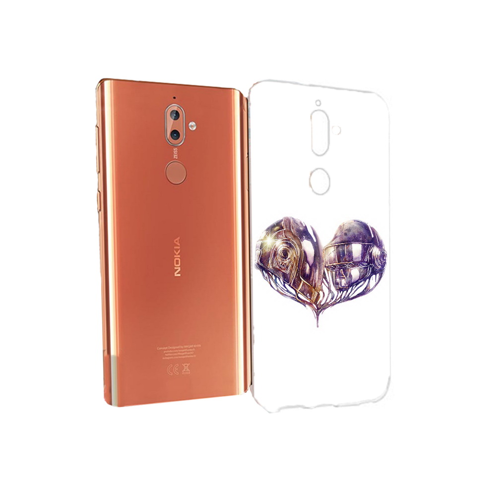 

Чехол MyPads Tocco для Nokia 9 сердце абстракция (PT126479.94.596), Прозрачный, Tocco
