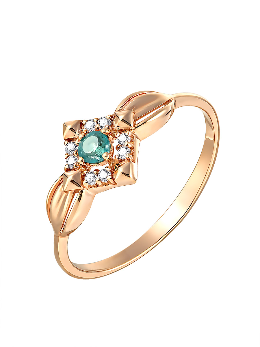 

Кольцо женское SamoroDki Jewelry 1-140-16з из серебра, изумруд, р. 18