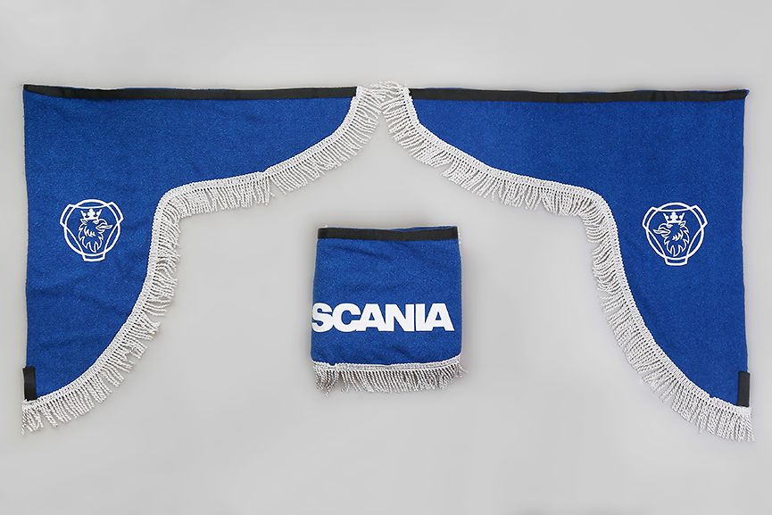 

Ламбрекен Scania Синий с белым лобового стекла и угол, Белый;синий