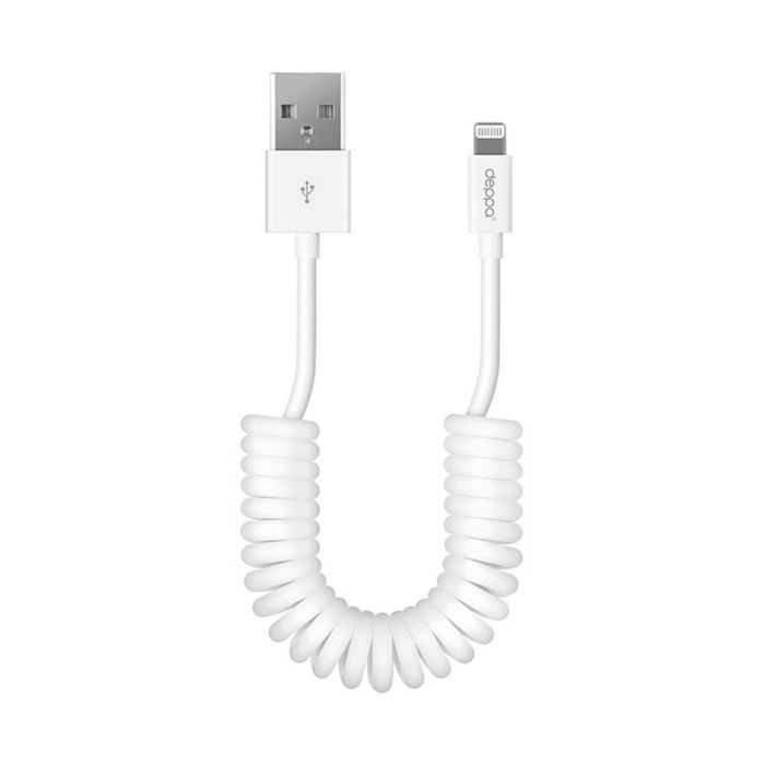 Кабель Deppa USB - Apple 8-pin витой, 2А, 1.5 м, белый 72120