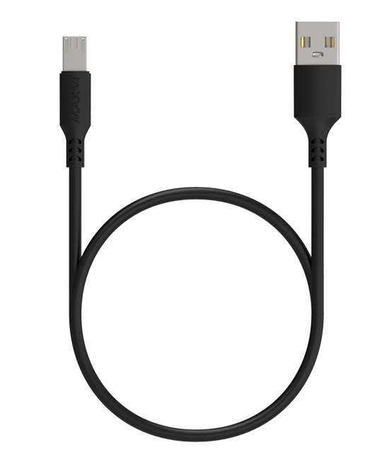 Кабель Maxvi (MC-A01L) USB - Micro USB удлиненный разъем, 2A, 1 м, черный