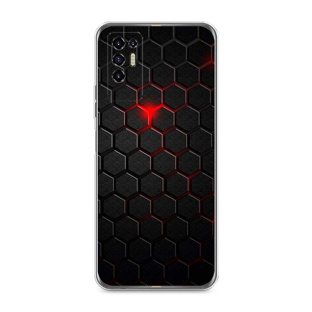 

Чехол Awog на Tecno Pova 2 "Фон соты красные", Разноцветный, 300550-3