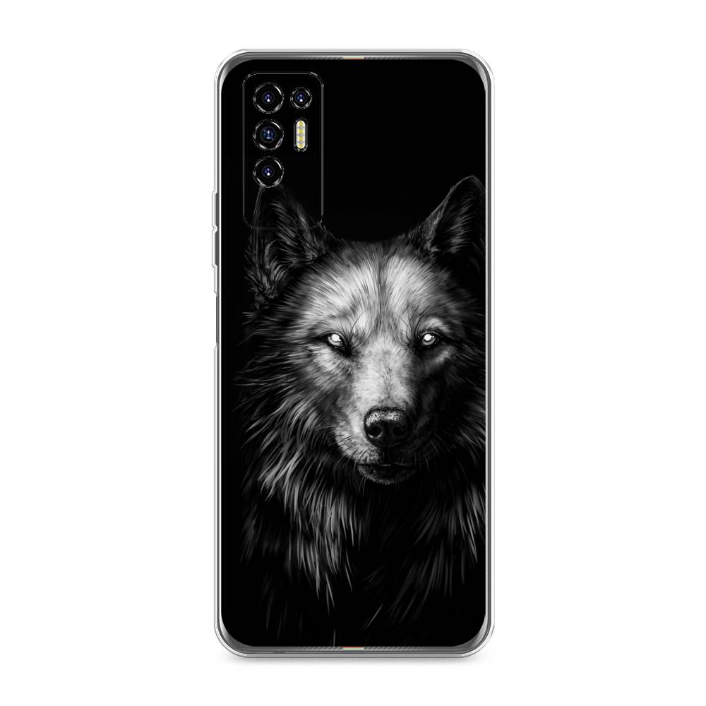фото Чехол awog "волк черно белый" для tecno pova 2