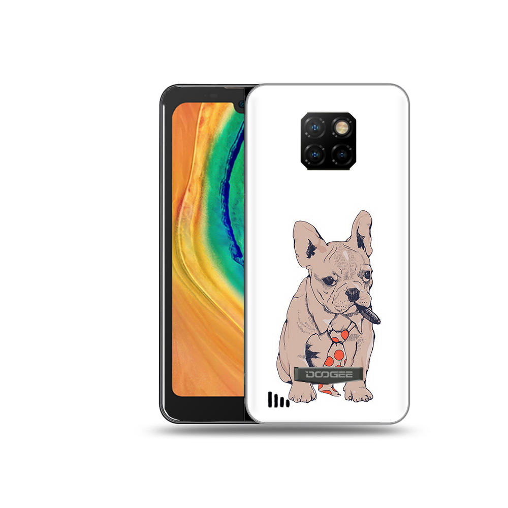 

Чехол MyPads Tocco для Doogee S88 Plus бульдог с сигарой, Прозрачный, Tocco