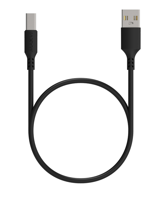 фото Кабель maxvi (mc-a02l) usb - type-c удлиненный разъем, 2a, 1 м, черный