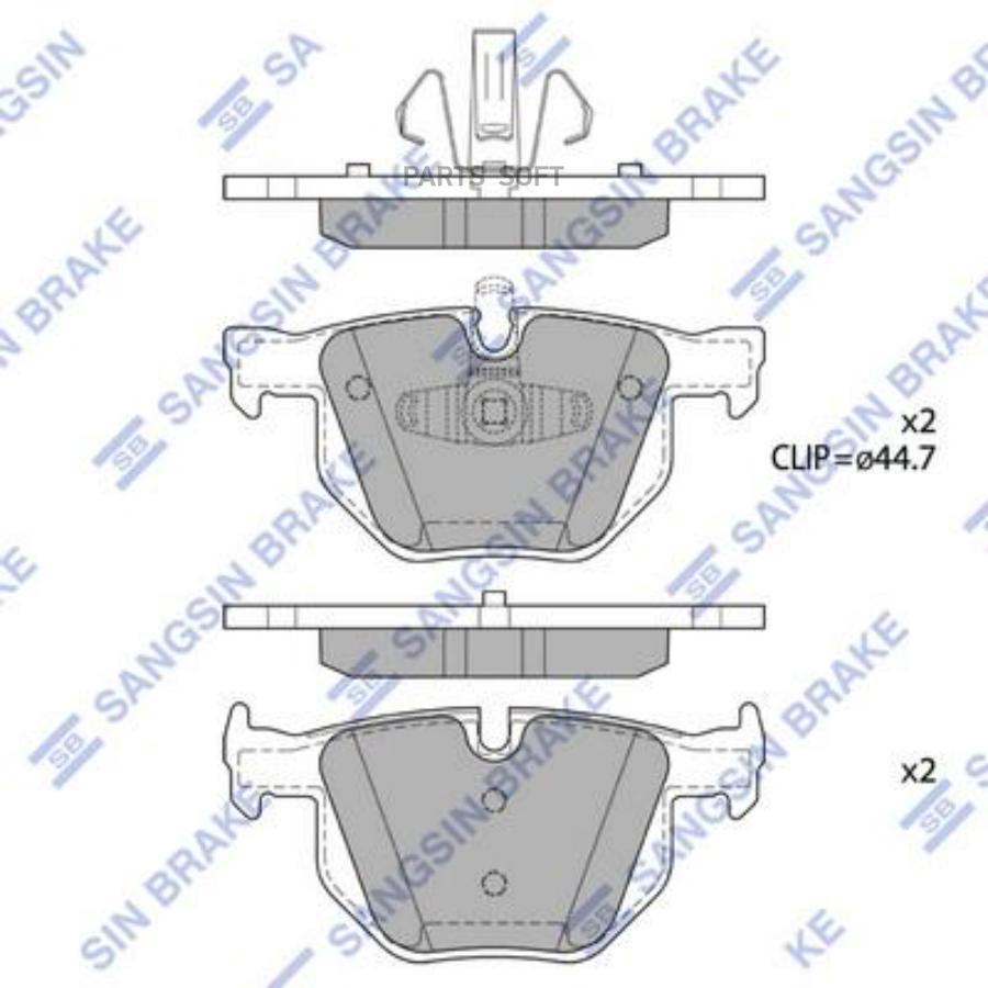 

SANGSIN BRAKE SP1696 Колодки тормозные BMW E90/E91/E84 задние 1шт