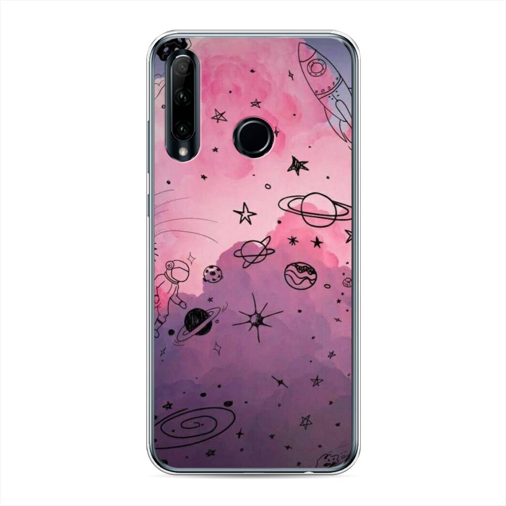 

Чехол Awog на Honor 10i "Радуга планет 3", Черный;розовый, 68850-4