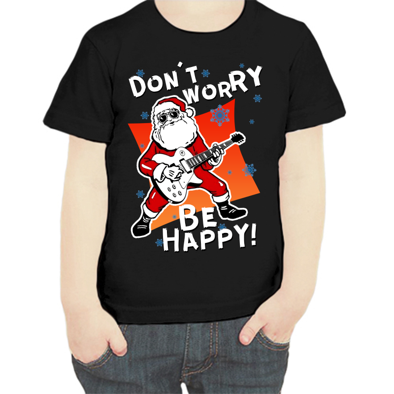 

Футболка мальчику черная 32 р-р dont worry be happy, Черный, fdm_dont_worry_be_happy