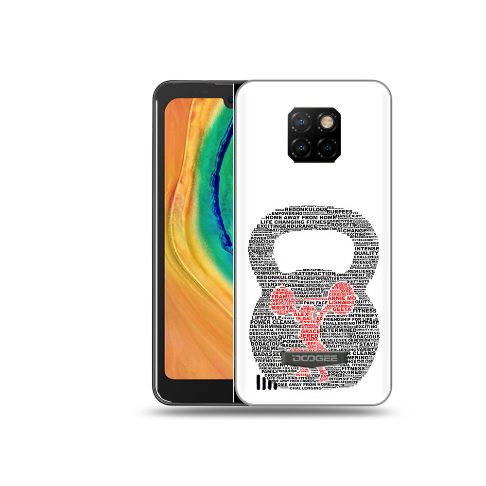 

Чехол MyPads Tocco для Doogee S88 Plus бодибилдинг гиря из слов, Прозрачный, Tocco