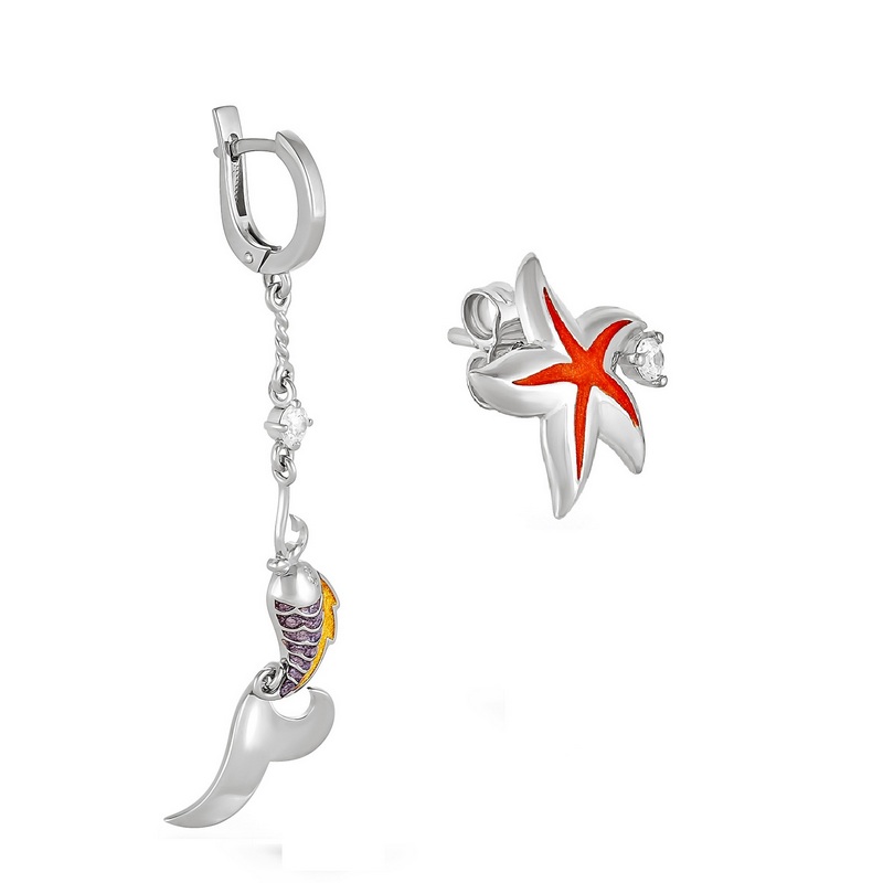 

Серьги женские из серебра НАШЕ ЗОЛОТО 9К12-117-8101С swarovski, 9К12-117-8101С