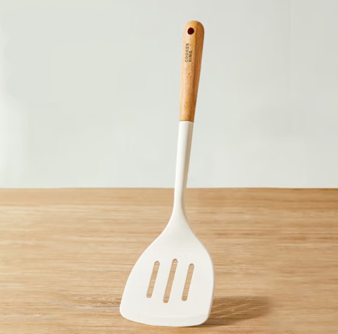 

Лопатка силиконовая COOKER KING, с деревянной ручкой, белая, SM100055228026, Белый