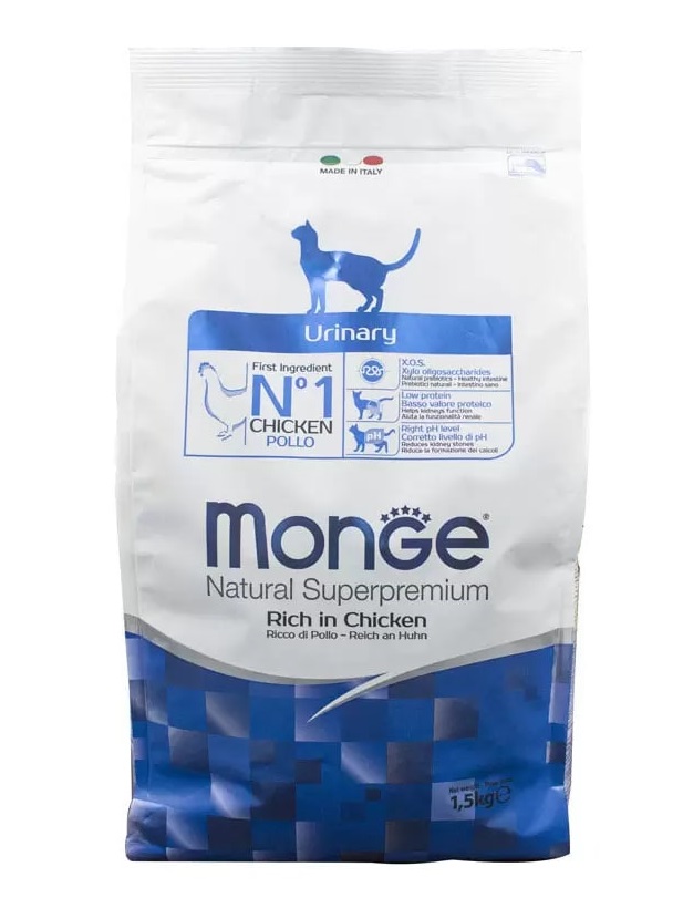 

Сухой корм для кошек Monge Cat Urinary профилактика МКБ, 1,5 кг