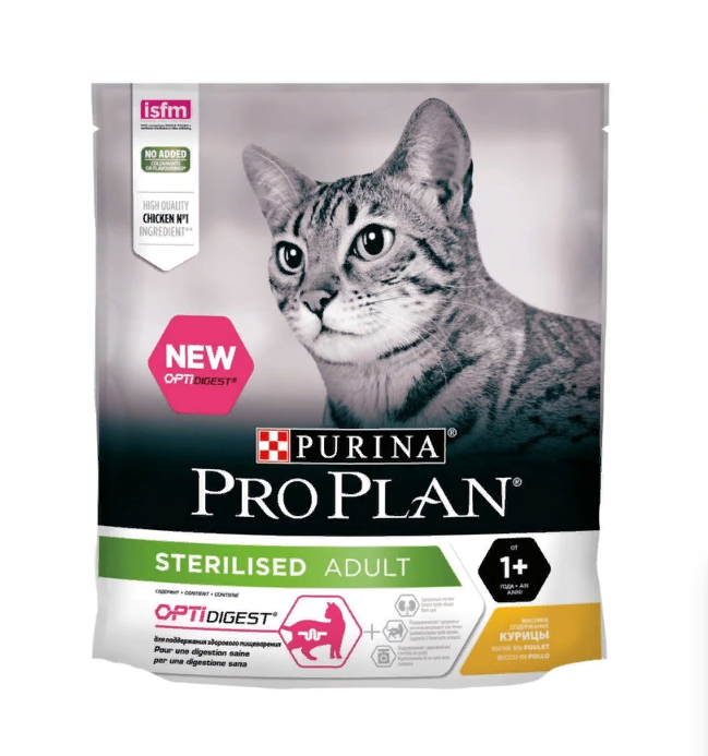 

Сухой корм для кошек Pro Plan Sterilised c курицей 0,4 кг