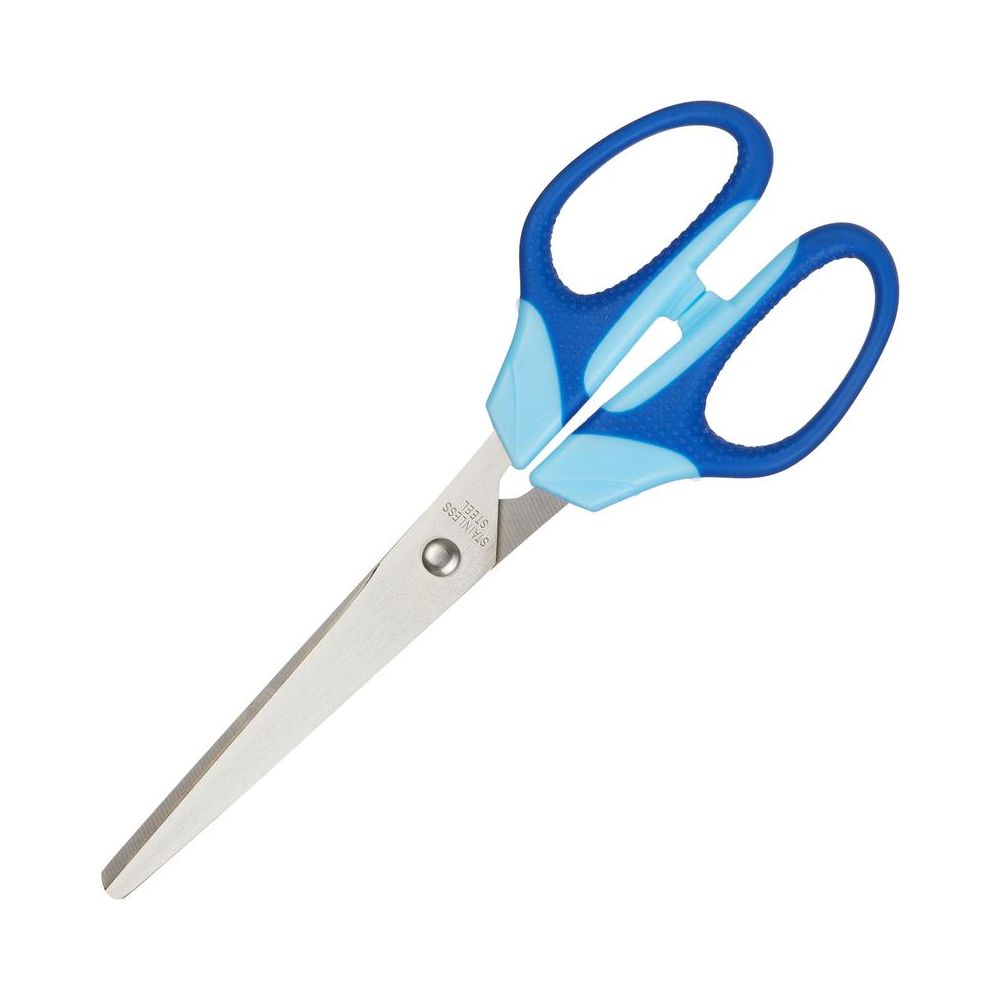 Ножницы Attache Ergo&Soft 180 мм с резиновыми ручками, цвет синий